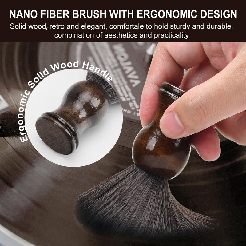 6-in-1 Vinyl Record Cleaning Kit | Vinyl Record Cleaner Kit – Includes 2in1 Velvet Microfiber Brush, Soft Antistatic Nano Fiber Brush, Cleaning Liquid, Duster & Stylus Brush, Storage Box, for Records 6PCS
