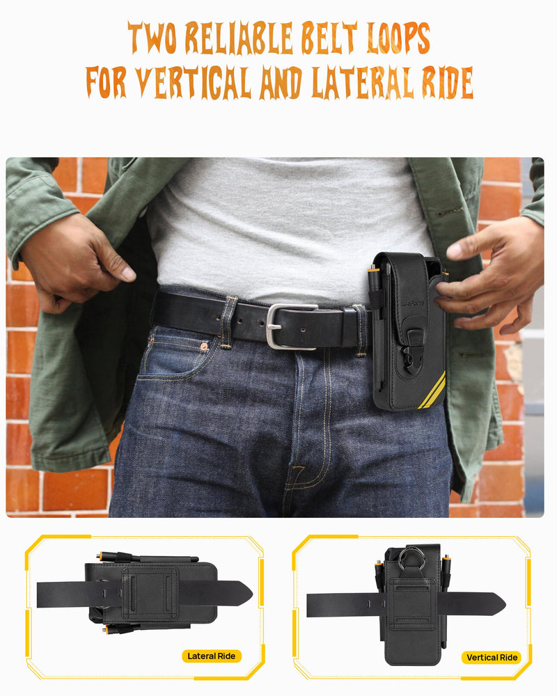 Ulefone Armor 26 Ultra Holster, Multi-Purpose Leather Phone Holster with Belt Clip, Flip Case for Ulefone Armor 26 Ultra Series