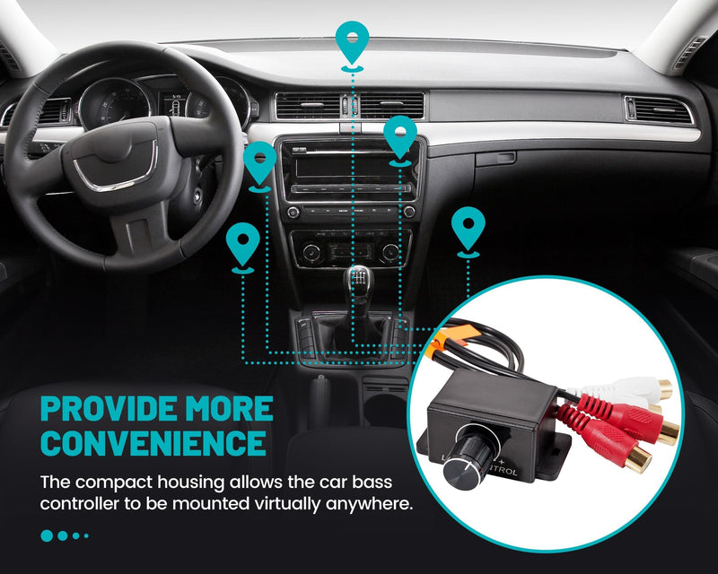 [AUSTRALIA] - Universal Car Amplifier RCA Level Controller, Car Audio Bass Control Knob, Sub Amp Volume Control Cable for Car, Motorcycle, Speakers, Home Theater 