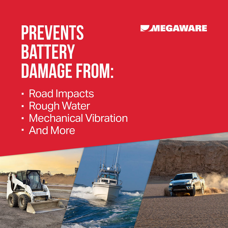 [AUSTRALIA] - MEGAWARE KEELGUARD BatteryGuard Protector - Great for Boats, RVs, Semi Trucks, and Off-Road Vehicles - Shock and Vibration Absorber - Fits up to Group 31 Batteries (12.75 x 6.88 x 0.375 in) 