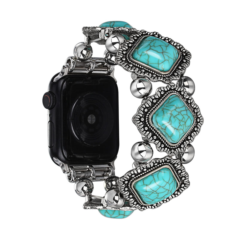 Beaded Bracelet Compatible with Apple Watch Band 38mm 40mm 41mm, Bohemian Vintage Western Jewelry Wristband for iWatch SE Series 9 8 7 6 5 4 3 2 1 Ultra &2
