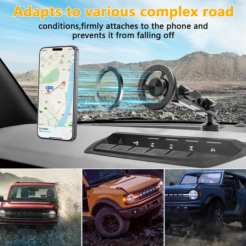 Magnetic Phone Mount, for 2021-2026 Ford Bronco 2/4 Door Interior | Magnetic Phone Holder Cradle with ABS & Aluminum Alloy Construction for Bronco Accessories (Not for Bronco Sport)