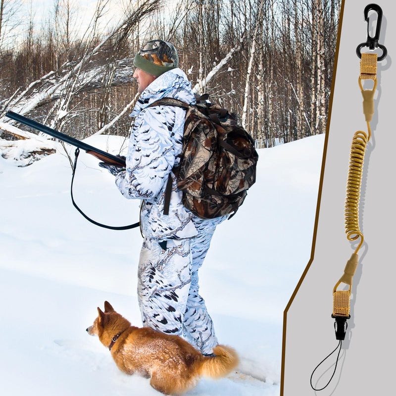 [AUSTRALIA] - Zonon 2 Pcs Rangefinder Tether Range Finder Tether Retractable Rangefinder Lanyard Coiled Equipment Lanyard for Hunting Khaki Small 