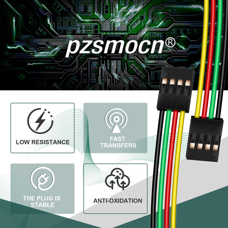 [AUSTRALIA] - Silicone Flexible Jumper Wires Breadboard 24AWG 20cm Long 10 Sets / 60 Pcs for Dupont 2.54 mm Pitch Connector 4-Pin Black Female-Female Header Solderless Electronic Adapter Ribbon Cable Female to Female 
