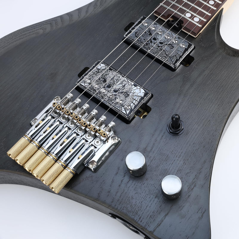 [AUSTRALIA] - 10.5mm Headless Electric Guitar Bridge Chrome Headless Bass Guitar Bridge Brass Saddles Zinc Alloy Plate Electric Guitar Bridge 6 String Headless Guitar Bridge Fixed 