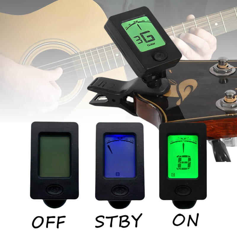 40pcs Guitar Picks,Guitar Tuner Clip on Chromatic Digital Tuner, Guitar tuner, Guitar Picks, Suitable for acoustic guitar, electric guitar, bass (0.46 0.71 0.96 1.2mm)