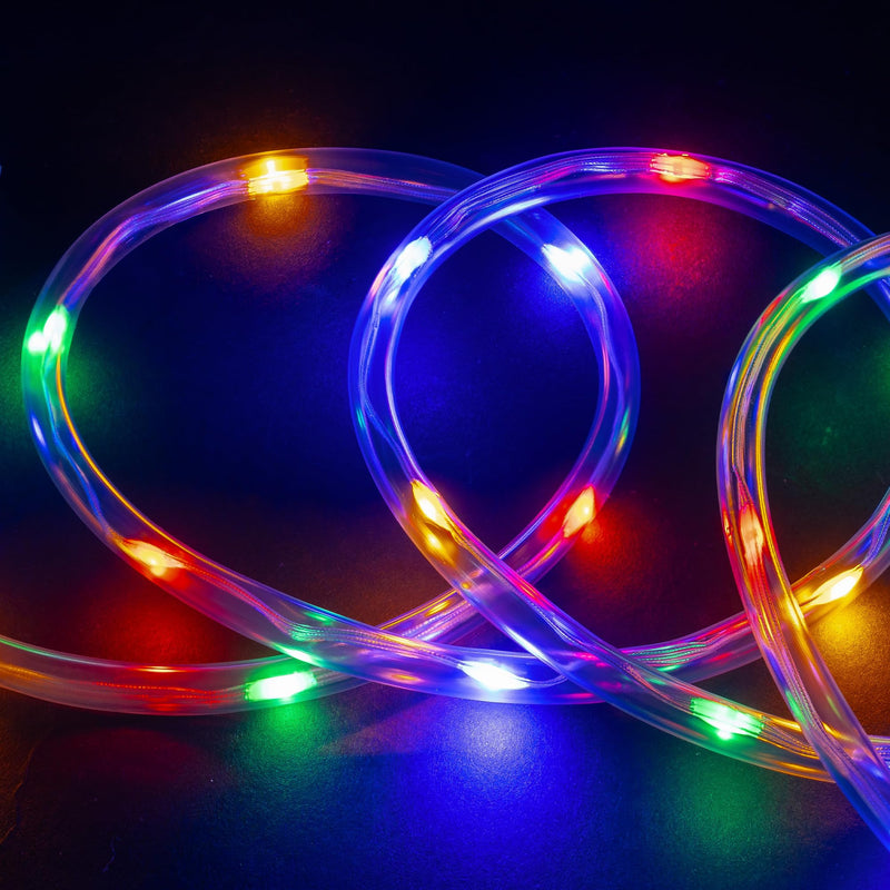 WYZworks 20ft Colorful LED Outside Rope Light - 8 Modes, Waterproof Permanent Outdoor Accent Lighting w/Remote, Flexible Clear Tube, ETL Certified, Exterior Christmas Patio Palm Tree Yard Ambient