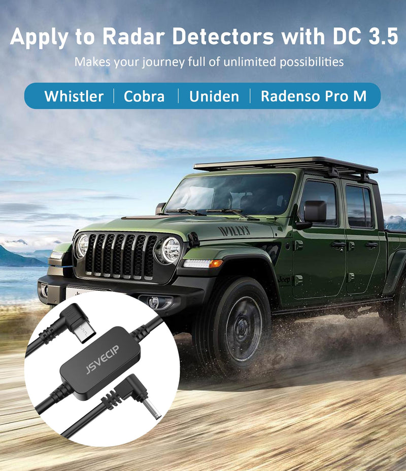 [AUSTRALIA] - Radar Detector Cable,USB C to DC3.5 Plug Cable,Replacement Power Cable for Radar Detectors,for Cobra Whistler Escort Valentine One Uniden Beltronics Radar Detectors (DC3.5-6.56FT) DC3.5-6.56FT 