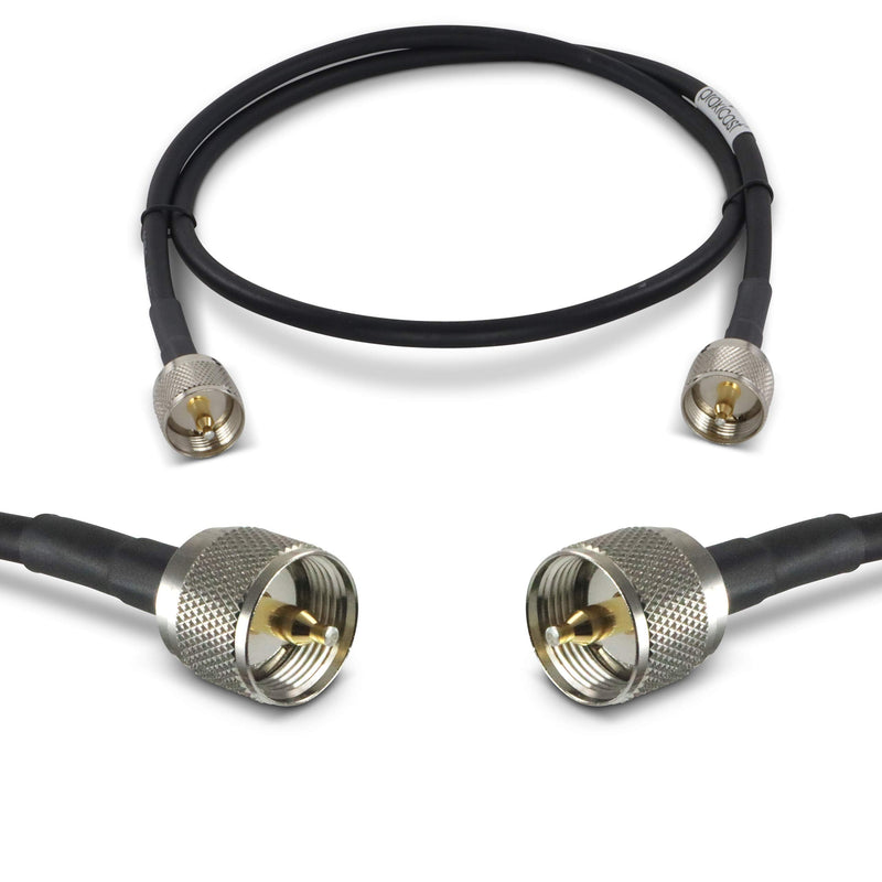 Proxicast 3 ft Ultra Flexible PL259 Male - PL259 Male Low Loss Coax Cable Jumper Assembly for CB/UHF/VHF/Shortwave/HAM/Amateur Radio Equipment and Antennas - 50 Ohm (ANT-141-033-03)
