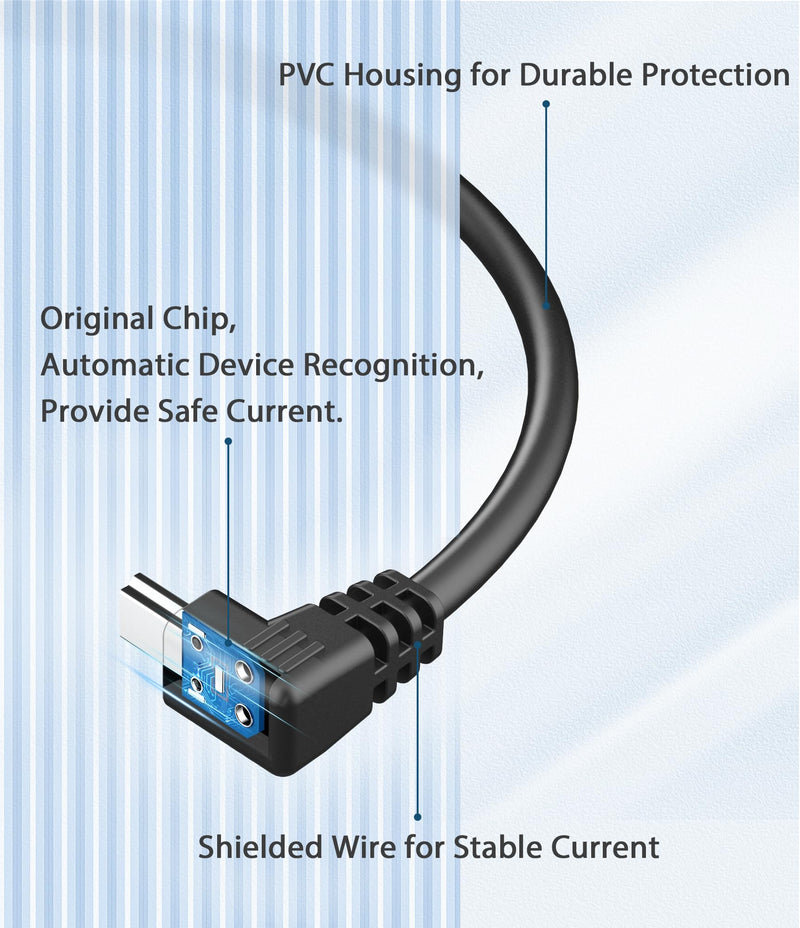 Charging Cable for Garmin GPS,(Mini USB 9.8Ft) Shielding 90 Degree Charger Cable Specifically Designed for Garmin GPS Replacement Power Cord Car Charger for Garmin Nuvi,Zumo XT,Drivesmart 65