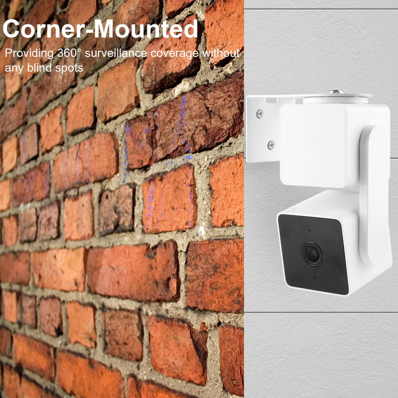 2Pack Adhesive Metal Wall Mount Bracket Compatible with Wyze Cam Pan V3/V2, VHB Stick On,No Drilling Mounting Bracket for Wyze Get The Best View,Two Ways Installation