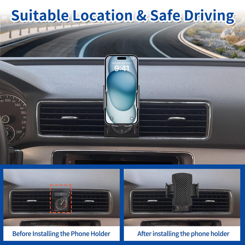 Car Phone Mount for Volkswagen Passat 2012-2017 Phone Holder Navigation,Fit for Passat Cellphone Mobile Cradle Auto Accessories Bracket Anti-Shake,360 Degree Rotation,Compatible for All Cell Phones