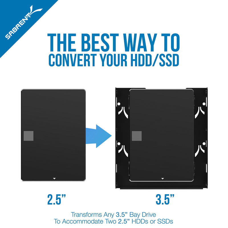 3.5-Inch to x2 SSD / 2.5-Inch Internal Hard Drive Mounting Kit with USB 3.0 to SATA External Hard Drive Lay-Flat Docking Station for 2.5 or 3.5in HDD, SSD