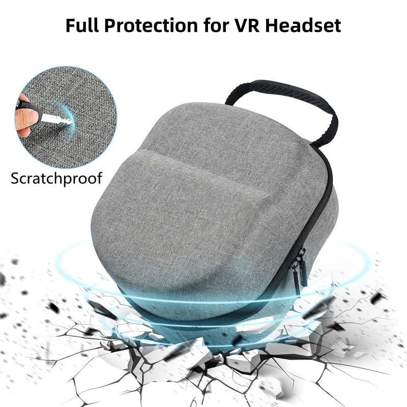 COOWPS Hard Carrying Case for Oculus Quest 2/Meta Quest 3/Vision Pro/Pico 4 VR Headset, Compatible with Elite Strap/Kiwi Design/BOBOVR Head Strap, Full Protection for Travel and Storage