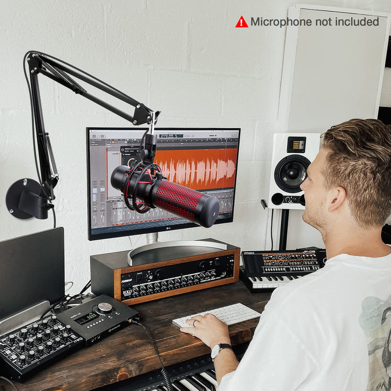 [AUSTRALIA] - SUNMON Microphone Wall Mount and Metal Table Mounting Clamp, Universal Microphone Boom Arm Stand Compatible with HyperX QuadCast, Blue Yeti, Blue Snowball, Shure SM58 Microphone 