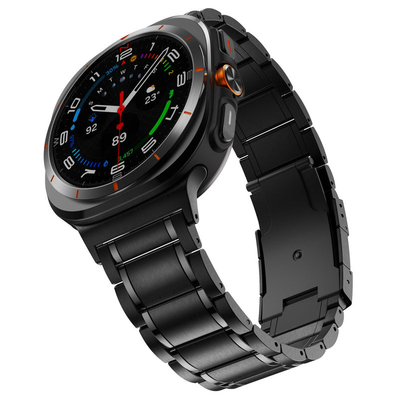 Samsung Galaxy Watch Ultra Bezel Cover and Samsung Galaxy Watch Ultra Titanium Band, Comes with Screen Protector (Black 47mm)