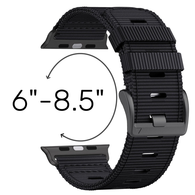 Nylon Watch Band for Apple Watch Ultra 3/2/1 Band 49mm 46mm 45mm 44mm 42mm(Series 1 2 3), Adjustable Breathable iWatch Straps for Apple Watch Ultra Bands for Men 11/10/9/8/7/6/SE/5/4/3/2/1（3 Pack: Black+Khaki+Green (Black buckle), 44/45/46/49/42 mm(Ser...