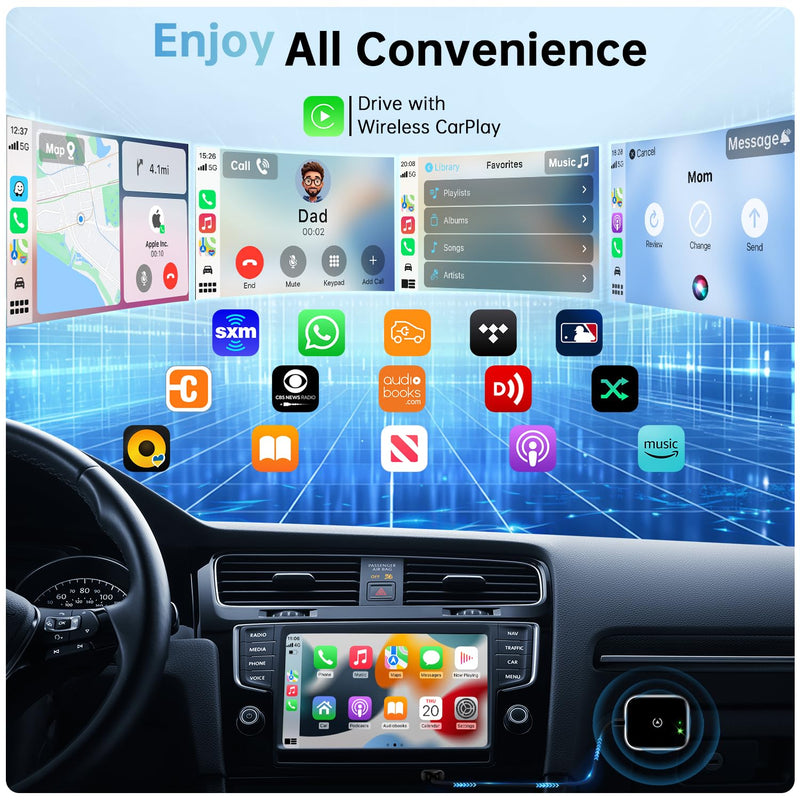 Wireless CarPlay Adapter for Apple CarPlay, Easy to Upgrade Wired CarPlay to Wireless, Instant Connectivity, Super Mini Car Play Dongle for iPhone Fit for Cars with Built-in CarPlay