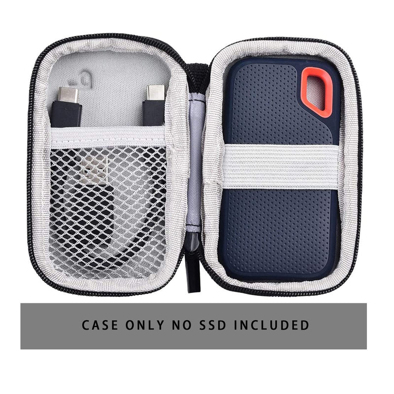 Hard Case Compatible for SanDisk 500GB/ 250GB/ 1TB/ 2TB/ 4TB Extreme Portable SSD - SDSSDE60-500G-G25, Also Fits for Sandisk Pro (Black) Black