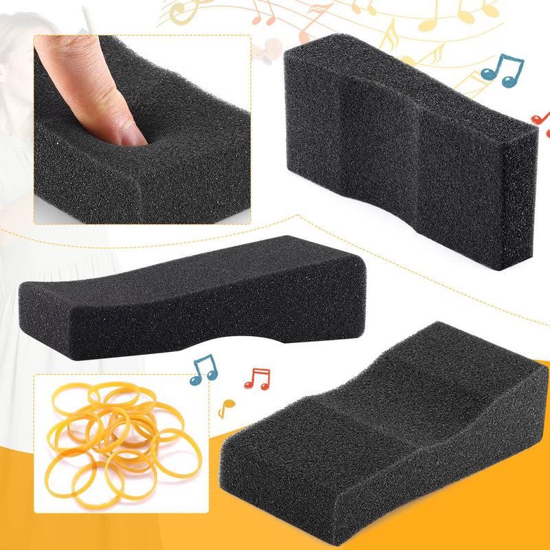 Facmogu 10PCS Foam Violin Shoulder Pad, Economy Sponge Violin Shoulder Pads for 3/4-1/2 Violin, Soft Violin Sponge Rest with Rubber Bands for Concerts & Party - Black