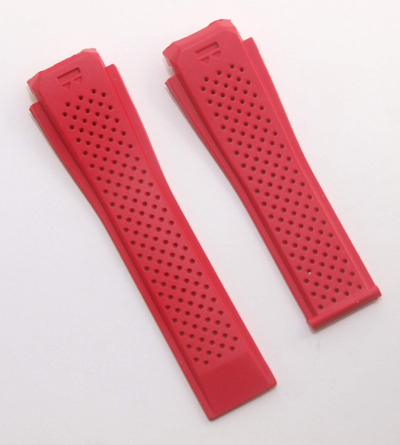 Watchstrapworld TH-CON-05-0003 - Red silicone rubber watch band compatible with TAG Heuer Connected 46 smart watch, model no. SAR8A80