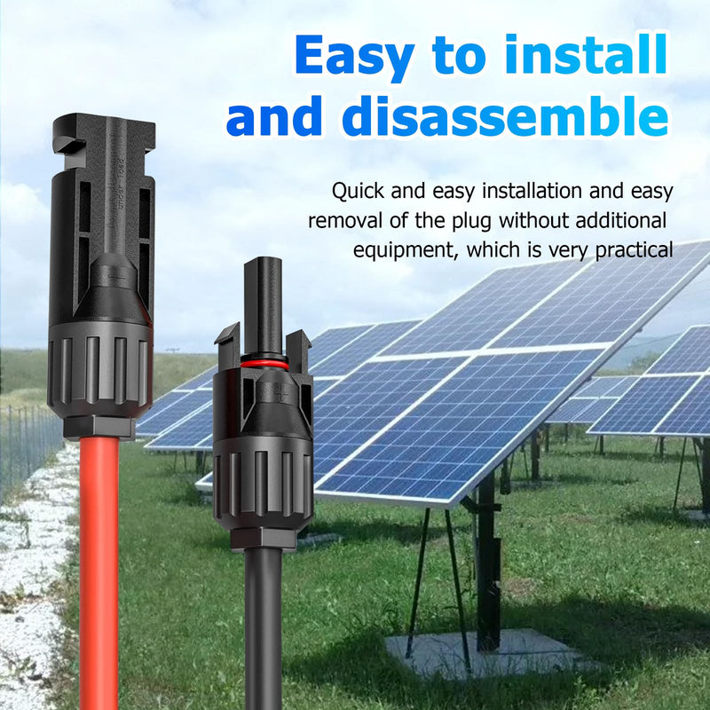 Solar Cable Extension, 6 mm² 1/2/3/5/10 m Solar Cable Extension, Connection Cable, Solar Plug, IP67 Waterproof Plug (6 mm²/2 m) 6 mm²/2 m