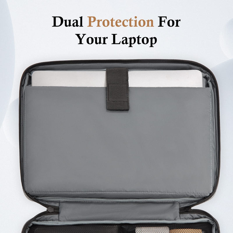 Laptop Sleeve Case, 15 15.6 16 inch TSA Laptop Sleeve Water Resistant with 4-Layer Protection, Computer Carrying Bag Compatible with MacBook, HP, Dell, Lenovo, Asus Notebook Grey 15-16 inch