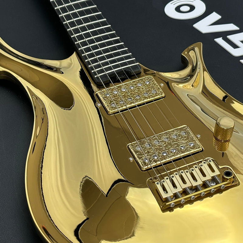 [AUSTRALIA] - 10.8mm Electric Guitar Bridge Gold 2-Point Tremolo Bridge with Zinc Alloy Saddles Brass Block 6 String Guitar Bridge Compatible with Start ST Electric Guitar Replacement Parts 