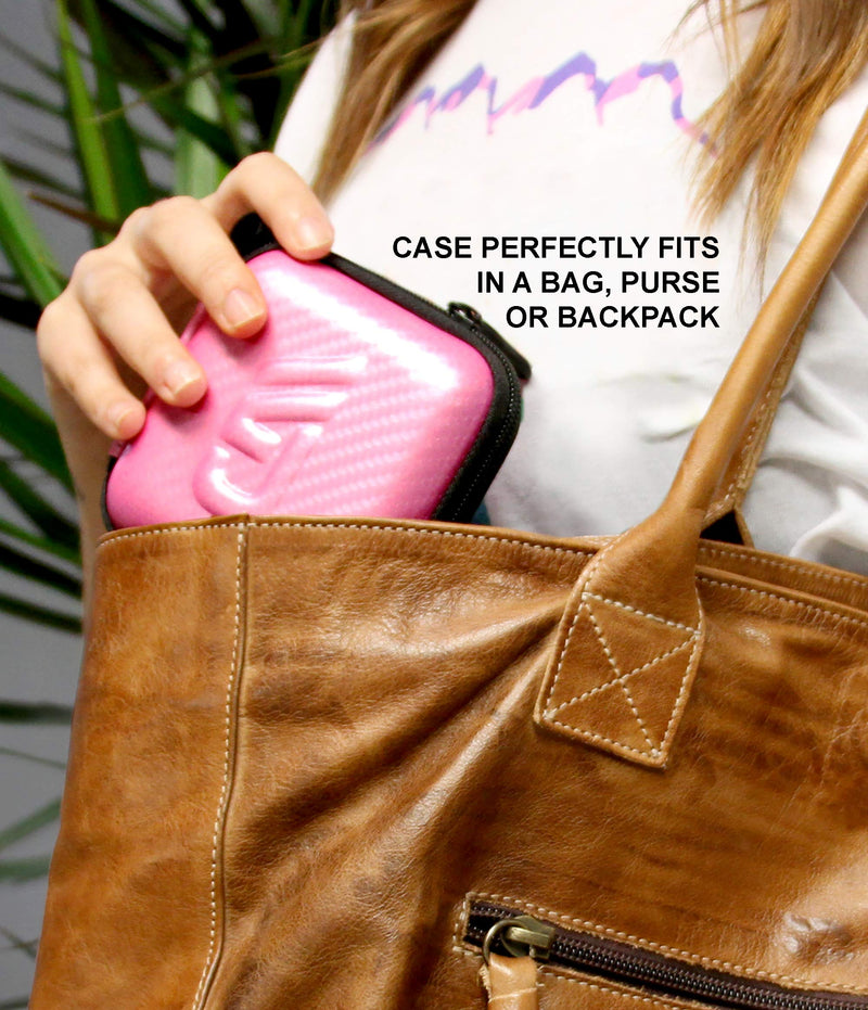 CASEMATIX Carry Case Compatible with Square Contactless and Chip Reader Portable Credit Card Scanner - Pink Case Only