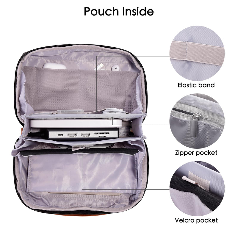 [AUSTRALIA] - DDgro Electronics Organizer Travel Pouch - Perfect Accessory Bag for Electronics, MacBook Charger & Cords, Cables, Hard Drive (Black-Brown) Black-Brown 