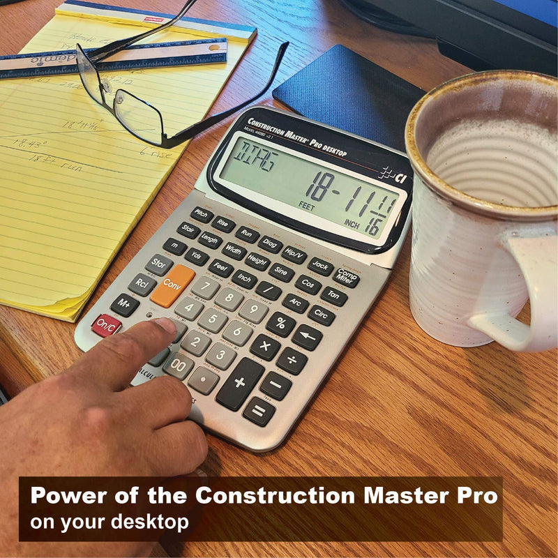 Calculated Industries 44080 Construction Master Pro-Desktop Advanced Construction Math Feet-Inch-Fraction Calculator with Trig Tool for Architects, Estimators, Contractors, Builders and Remodelers | Advanced Construction Math, Feet-Inch-Fraction, Trig ...
