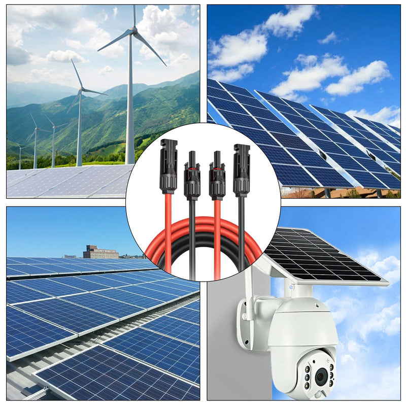 Solar Cable Extension, 6 mm² 1/2/3/5/10 m Solar Cable Extension, Connection Cable, Solar Plug, IP67 Waterproof Plug (6 mm²/2 m) 6 mm²/2 m