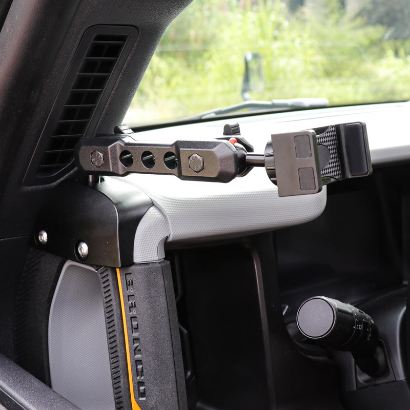 Dash Phone Mount Holder Driver Side Compatible with 2021 2022 2023 2024 2025 2026 Ford Bronco 2/4 Door Interior Accessories Dashboard Cell Phone Stand 360° Adjustable Aluminum Alloy