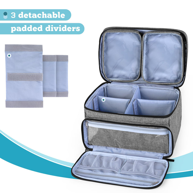 [AUSTRALIA] - Luxja Medical Bag, Emergency Bag for Medical Accessories, Medicine Bag for Travel, Medical Bag for First Aid Kits, Grey Gray 