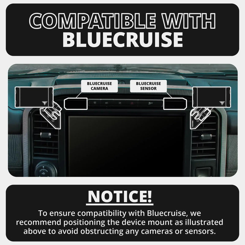 Tackform Link Vent Mount Magnetic Phone Holder - Compatible with MagSafe, BlueCruise, 2021-2025 Ford F150 & Raptor, 2023-2025 Ford Super Duty | Aluminum | 3.5" Arm | Black