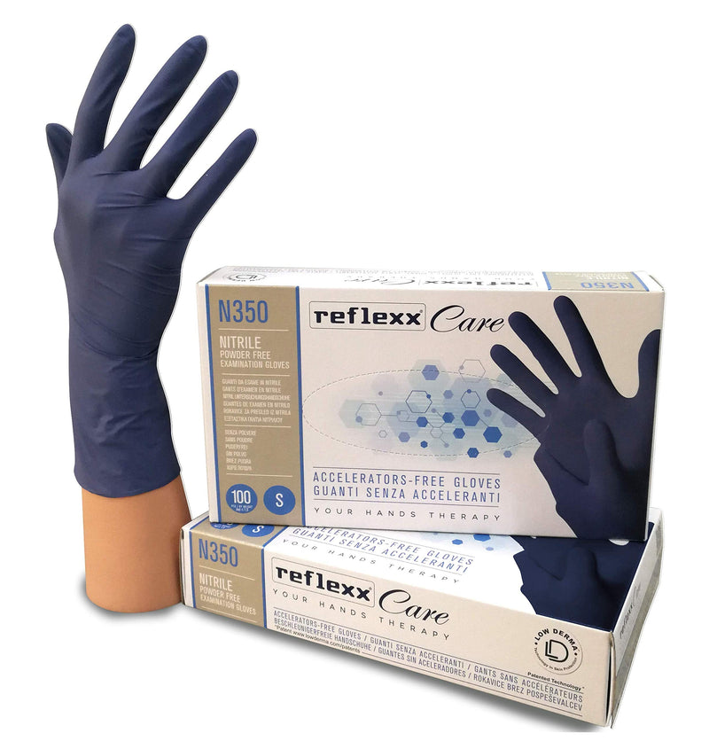 Reflexx N350/S Nitrile disposable glove, accelerator free., l
