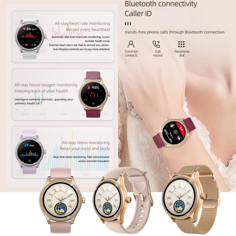 Smart Watch (Answer/Make Calls) for Women with Alexa Built-in, Smartwatch for Android iPhone, 1.38" Activity Tracker with Heart Rate Sleep SpO2 Monitor, 100+ Sports IP68 Fitness Tracker (Rose Gold) Rose Gold