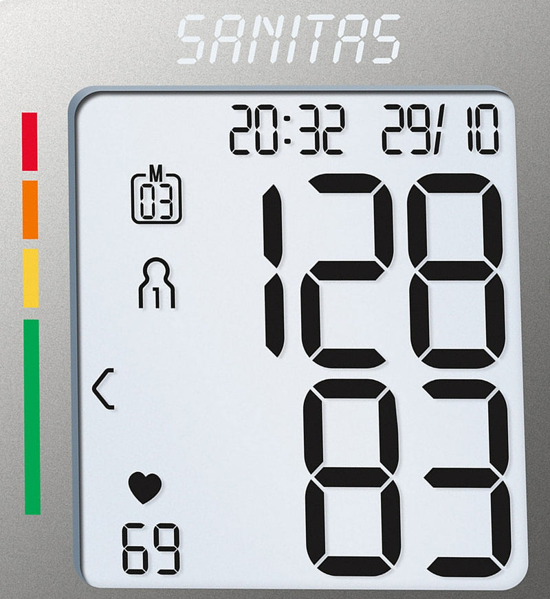 Sanitas SBC 15 Wrist Blood Pressure Monitor, Fully Automatic Blood Pressure and Pulse Monitor, Alarm for Possible Heart Rhythmia