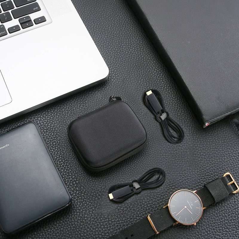 ProCase Hard Carrying Case Compatible for Samsung T7/ T7 Touch Portable SSD with 2 Cable Ties, Shockproof Travel Organizer for T7/ T7 Touch 500GB 1TB 2TB USB 3.2 External Solid State Drives -Black Black