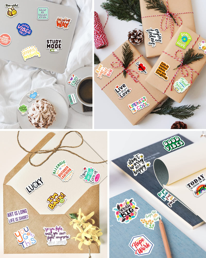 300 PCS Inspirational Stickers for Adults, Motivational Water Bottle Stickers for Teens Kids Teachers, Journaling Scrapbook Laptop Positive Quote Vinyl Stickers for Vision Board Supplies 300 Pcs