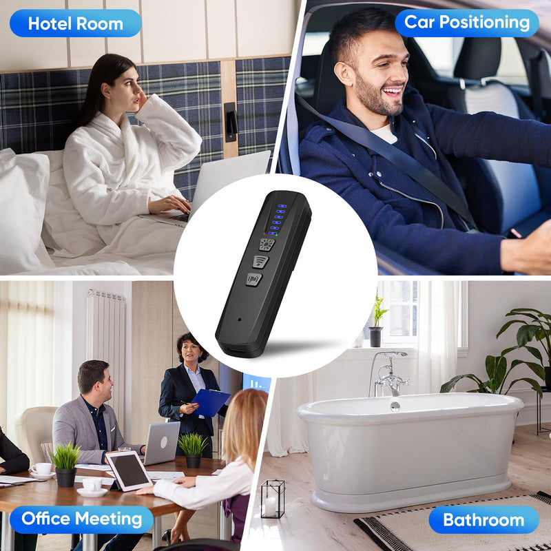 AI Hidden Camera Detector, Anti-Spy Camera Finder RF Signal & WiFi Scanner Hidden Devices Detector for GPS Trackers, 4 Modes for Hotel, Bathroom, Office, Car Travel Security (Black) Black