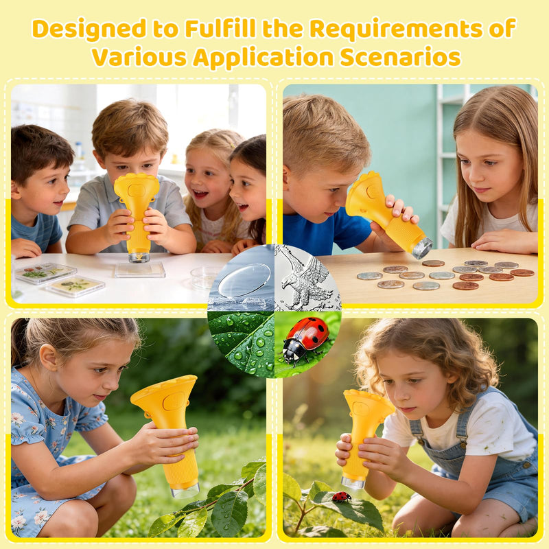 Kids Microscope - Ashfly 1000X Portable Microscope for Kids, Photo & Video Miniscope Pocket Microscope Gifts, 2'' Digital Screen 2026 for Boys Girls Age 3-12 Orange