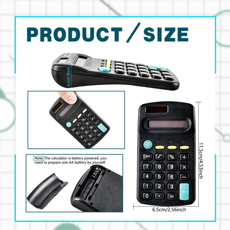 30 Pcs Basic Calculators Bulk Small Pocket Size Calculators Mini 8 Digit Display Calculator for Kids Students School Home Supplies Office Accounting Tool