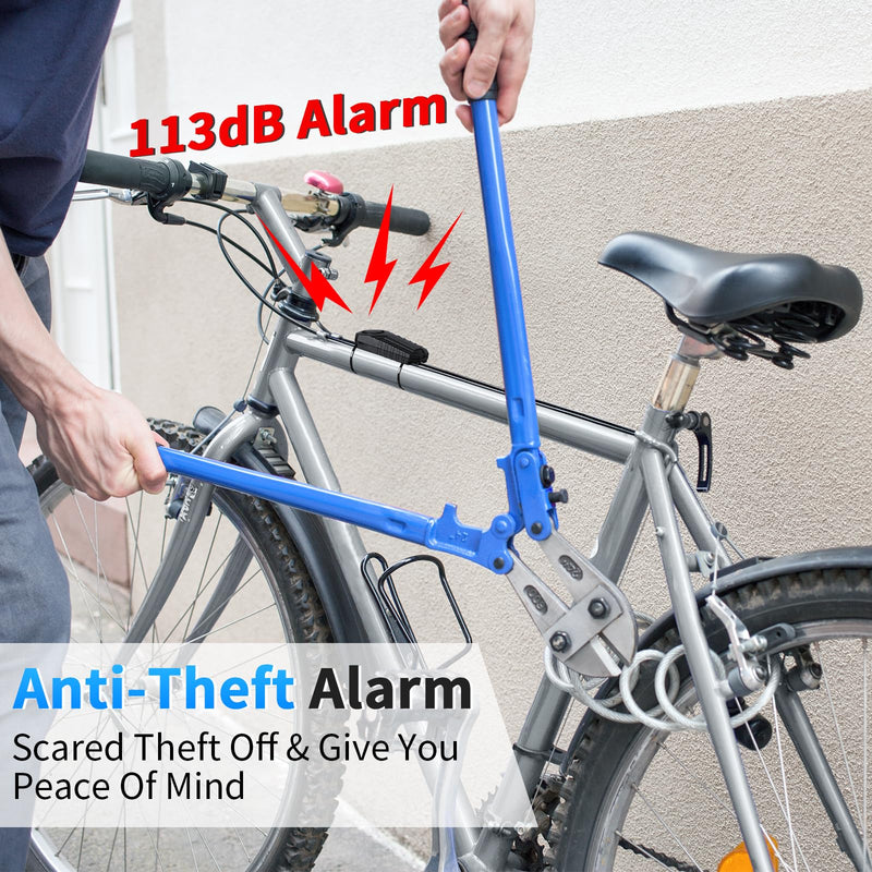WSDCAM Bike Alarm with Remote 2 Pack, 113dB Wireless Anti-Theft Vibration Alarm Door Alarm Motorcycle Bicycle Vehicle Security Alarm System