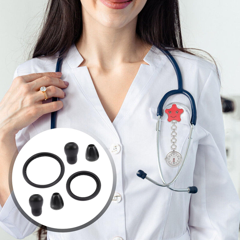 CHENNAN Replacement Accessories for Stethoscopes, 1 Set Stethoscope Accessory Set, 4 Pieces Silicone Stethoscope Earplugs and 2 Pieces Stethoscope Replacement Parts Replacement Membrane Stethoscope