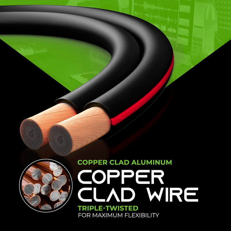 GearIT 14 Gauge Speaker Wire (50 Feet / 15.24 Meters) with Banana Plugs (6 Pairs, 12 Pieces) Pro Series 14 AWG Speaker Cable - Black 50 Feet + 12 Banana Plugs