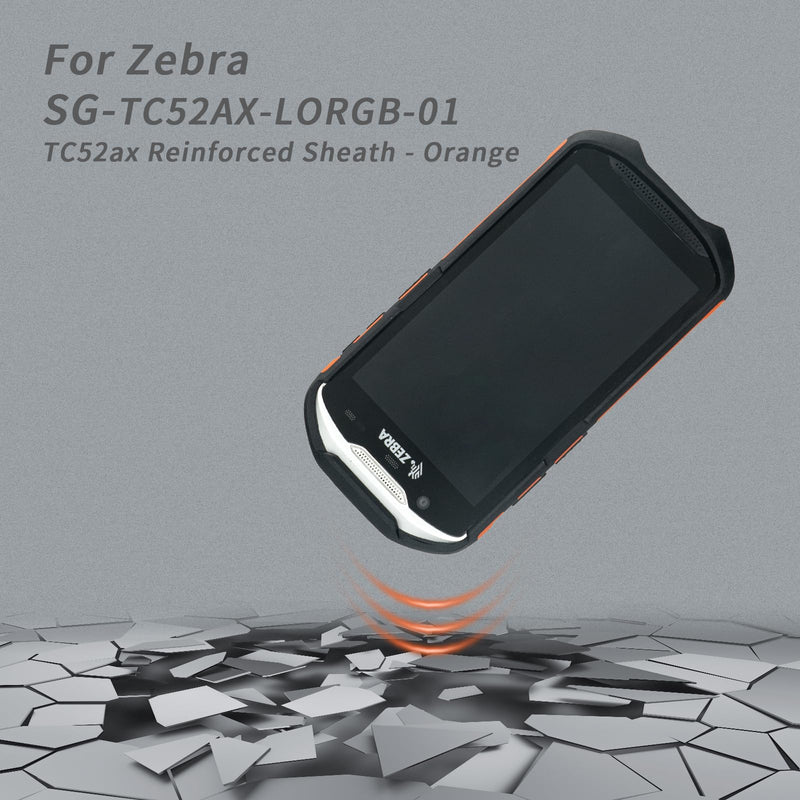 [AUSTRALIA] - SUNELL Protective Case Rugged Cover with Handstrap for Zebra TC52AX Handheld Barcode Scanner Mobile Computer, Orange Boot and Nylon Hand Strap for Extra Protection (SG-TC52AX-LORGB-01) 