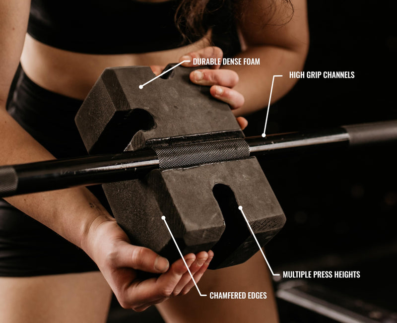 Adjustable Bench Press Board – All-in-One Barbell Press Training Tool for Powerlifting & Strength Training 1-1/2-2 Board (.75" - 3")