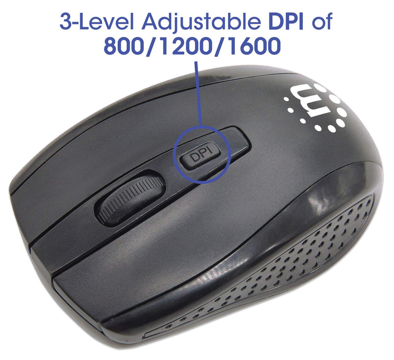 Manhattan Wireless Keyboard and Mouse Combo - Full-Size USB Wireless Keyboard Mouse Set with 2.4GHz Dongle for PC Computer Laptop - Compatible with Windows and Mac – 3 Year Warranty - Black 178990