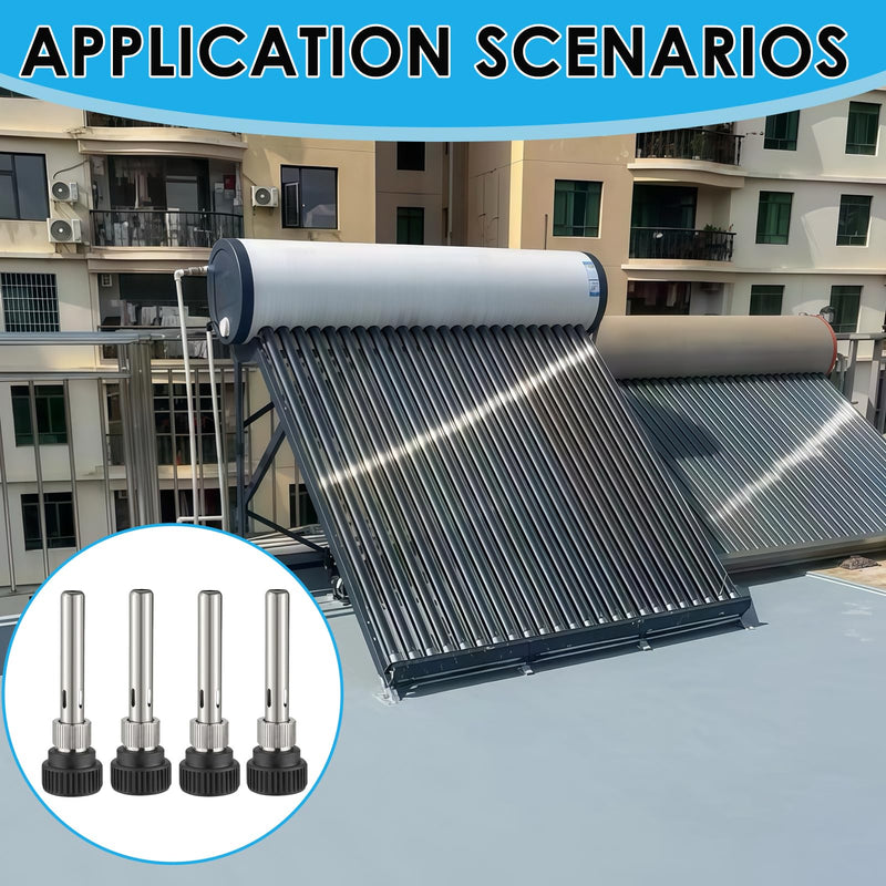 4 Pieces Immersion Sleeve 1/2 Inch Thread, Stainless Steel Protection Tube for Temperature Sensors, 67 mm Length, 6 mm Inner Diameter, 8 mm Outer Diameter Thermowell for Sensors in Solar, Water